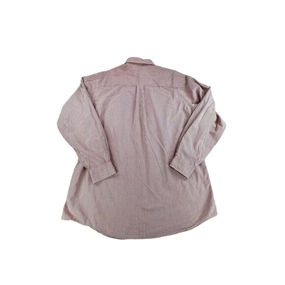 L.L. Bean Seersucker Shirt Mens L Tall  Red & White Striped Button-Down - Picture 4 of 7